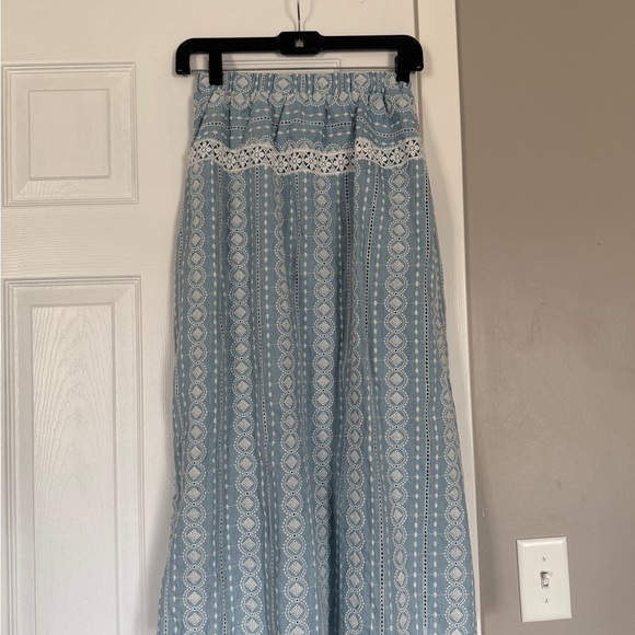 Maje Baby Blue Bleu Clair Lace Midi Skirt NWT Cottagecore (size chart) - Picture 10 of 12